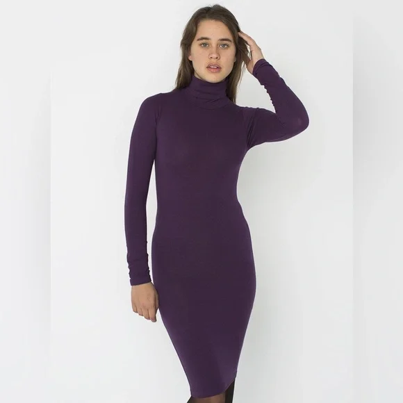 white christmas dresses Voletta Turtleneck Knit Dress in Black